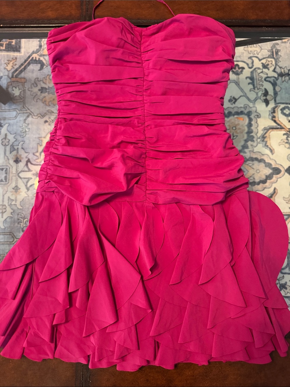 Arden B Strapless Party Dress in Deep Pink